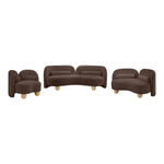 Daphne 89" Chenille Fabric Upholstered Sofa in Brown