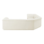Cascade 148" Velvet Upholstered 3pc. Modular Sectional in Cream