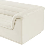Cascade 148" Velvet Upholstered 3pc. Modular Sectional in Cream