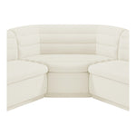 Cascade 148" Velvet Upholstered 3pc. Modular Sectional in Cream