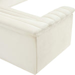 Cascade 148" Velvet Upholstered 3pc. Modular Sectional in Cream