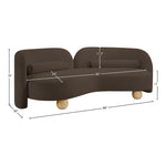 Daphne 89" Chenille Fabric Upholstered Sofa in Brown