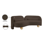 Daphne 89" Chenille Fabric Upholstered Sofa in Brown