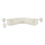 Cascade 148" Velvet Upholstered 3pc. Modular Sectional in Cream