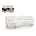 Daphne 89" Chenille Fabric Upholstered Sofa in Cream