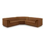Cascade 148" Velvet Upholstered 3pc. Modular Sectional in Saddle