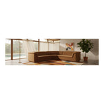 Cascade 148" Velvet Upholstered 3pc. Modular Sectional in Saddle