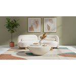 Daphne 89" Chenille Fabric Upholstered Sofa in Cream