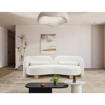 Daphne 89" Chenille Fabric Upholstered Sofa in Cream
