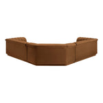 Cascade 148" Velvet Upholstered 3pc. Modular Sectional in Saddle