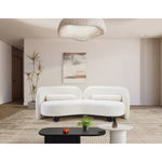 Daphne 89" Chenille Fabric Upholstered Sofa in Cream