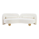 Daphne 89" Chenille Fabric Upholstered Sofa in Cream