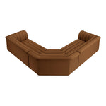 Cascade 148" Velvet Upholstered 3pc. Modular Sectional in Saddle