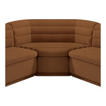 Cascade 148" Velvet Upholstered 3pc. Modular Sectional in Saddle
