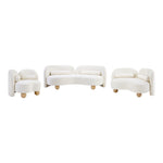 Daphne 89" Chenille Fabric Upholstered Sofa in Cream