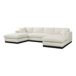 Johanna 127" Linen Textured Fabric Upholstered 3pc. Sectional in Cream