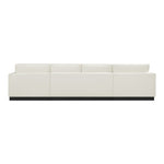 Johanna 127" Linen Textured Fabric Upholstered 3pc. Sectional in Cream