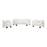 Daphne 89" Chenille Fabric Upholstered Sofa in Cream