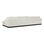 Johanna 127" Linen Textured Fabric Upholstered 3pc. Sectional in Cream