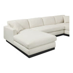 Johanna 127" Linen Textured Fabric Upholstered 3pc. Sectional in Cream
