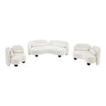 Daphne 89" Chenille Fabric Upholstered Sofa in Cream