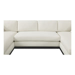 Johanna 127" Linen Textured Fabric Upholstered 3pc. Sectional in Cream