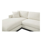 Johanna 127" Linen Textured Fabric Upholstered 3pc. Sectional in Cream