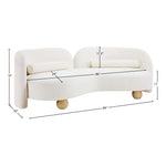 Daphne 89" Chenille Fabric Upholstered Sofa in Cream