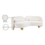 Daphne 89" Chenille Fabric Upholstered Sofa in Cream