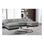 Johanna 127" Linen Textured Fabric Upholstered 3pc. Sectional in Grey