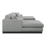Johanna 127" Linen Textured Fabric Upholstered 3pc. Sectional in Grey