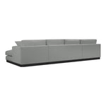 Johanna 127" Linen Textured Fabric Upholstered 3pc. Sectional in Grey