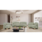 Daphne 89" Chenille Fabric Upholstered Sofa in Mint