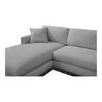 Johanna 127" Linen Textured Fabric Upholstered 3pc. Sectional in Grey