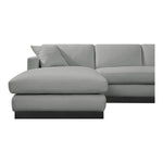 Johanna 127" Linen Textured Fabric Upholstered 3pc. Sectional in Grey