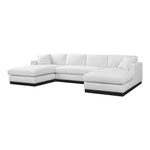Johanna 127" Linen Textured Fabric Upholstered 3pc. Sectional in White