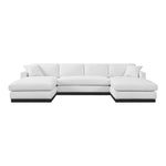 Johanna 127" Linen Textured Fabric Upholstered 3pc. Sectional in White