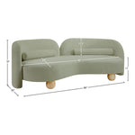 Daphne 89" Chenille Fabric Upholstered Sofa in Mint