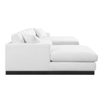 Johanna 127" Linen Textured Fabric Upholstered 3pc. Sectional in White