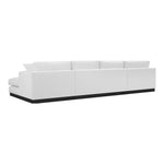 Johanna 127" Linen Textured Fabric Upholstered 3pc. Sectional in White