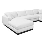 Johanna 127" Linen Textured Fabric Upholstered 3pc. Sectional in White