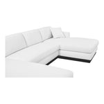 Johanna 127" Linen Textured Fabric Upholstered 3pc. Sectional in White