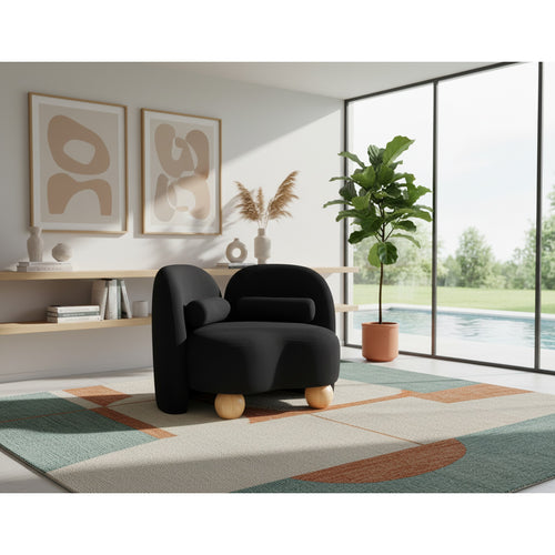 Daphne Velvet Upholstered Chair in Black