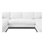 Johanna 127" Linen Textured Fabric Upholstered 3pc. Sectional in White