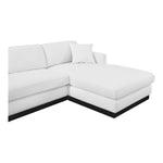 Johanna 127" Linen Textured Fabric Upholstered 3pc. Sectional in White