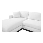 Johanna 127" Linen Textured Fabric Upholstered 3pc. Sectional in White