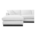 Johanna 127" Linen Textured Fabric Upholstered 3pc. Sectional in White