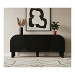 Casablanca Solid Wood And Oak Veneer Sideboard / Buffet in Black