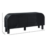 Casablanca Solid Wood And Oak Veneer Sideboard / Buffet in Black