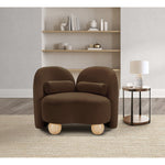 Daphne Velvet Upholstered Chair in Brown